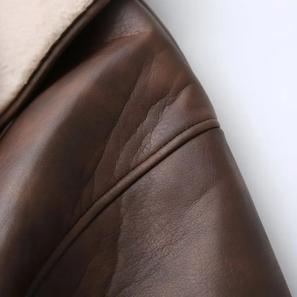 Veste en cuir de cachemire pour femmes, Style européen et américain, avec col en fourrure, ceinture Composite, mode Festival de printemps