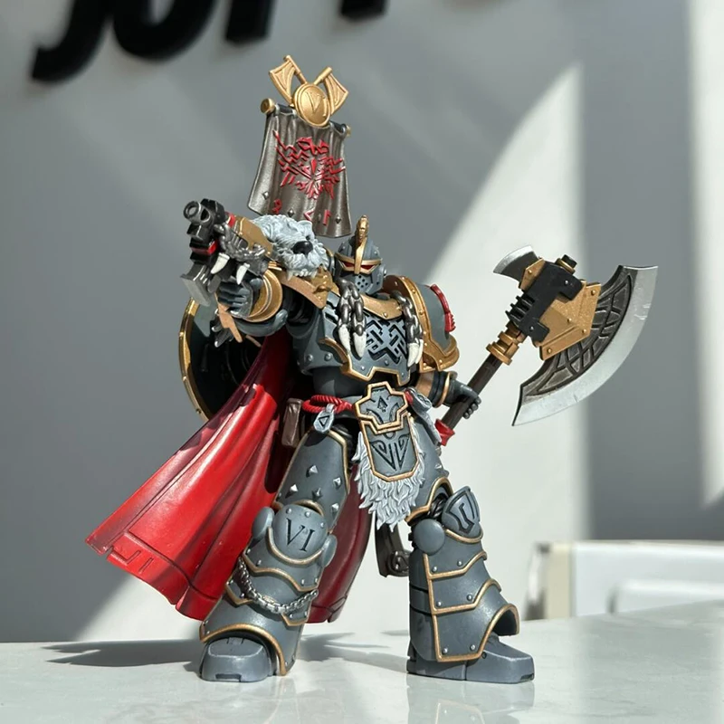 JOYTOY Actiefiguren 1/18 Warhammer 30K Space Wolves Legioen Praetor met Power Axe en Combat Shield Collectible Model Gift Toy