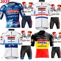 Kids Soudal Quick Step Team 2025 Cycling Jersey Set Boys Girls Belgium Cycling Clothing Children Bike Suit MTB Ropa Maillot