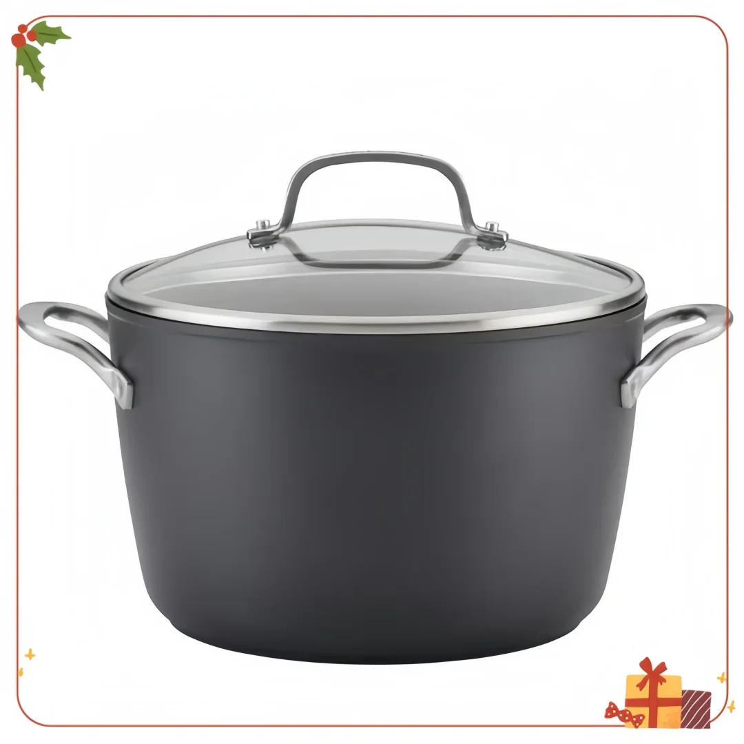 

Durable Nonstick Stockpot with Lid, 8Qt Induction Ready - For Everyday Cooking & Large Meals
