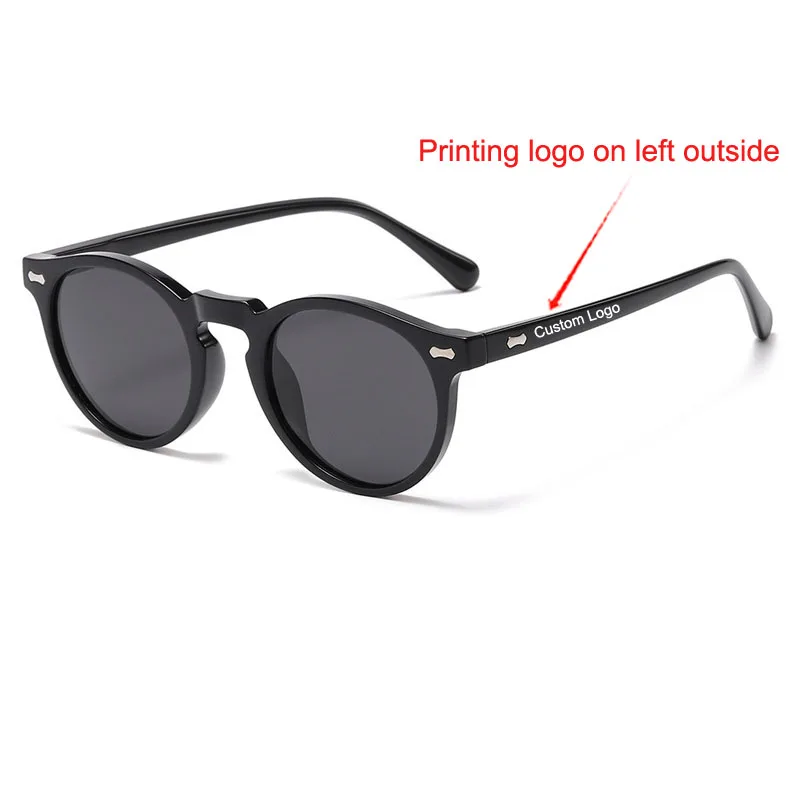 

Hot Sale Retro Round Sunglasses Custom Logo Printing Brand Sun Glasses As Gift