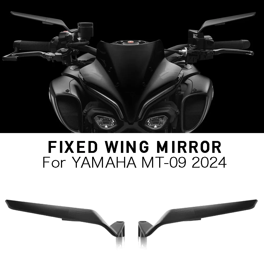 NEW Motorcycle Rear View Side Mirror For YAMAHA MT09 MT 09 MT-09 09MT 2024 Fixed Wing Mirrors Rearviews