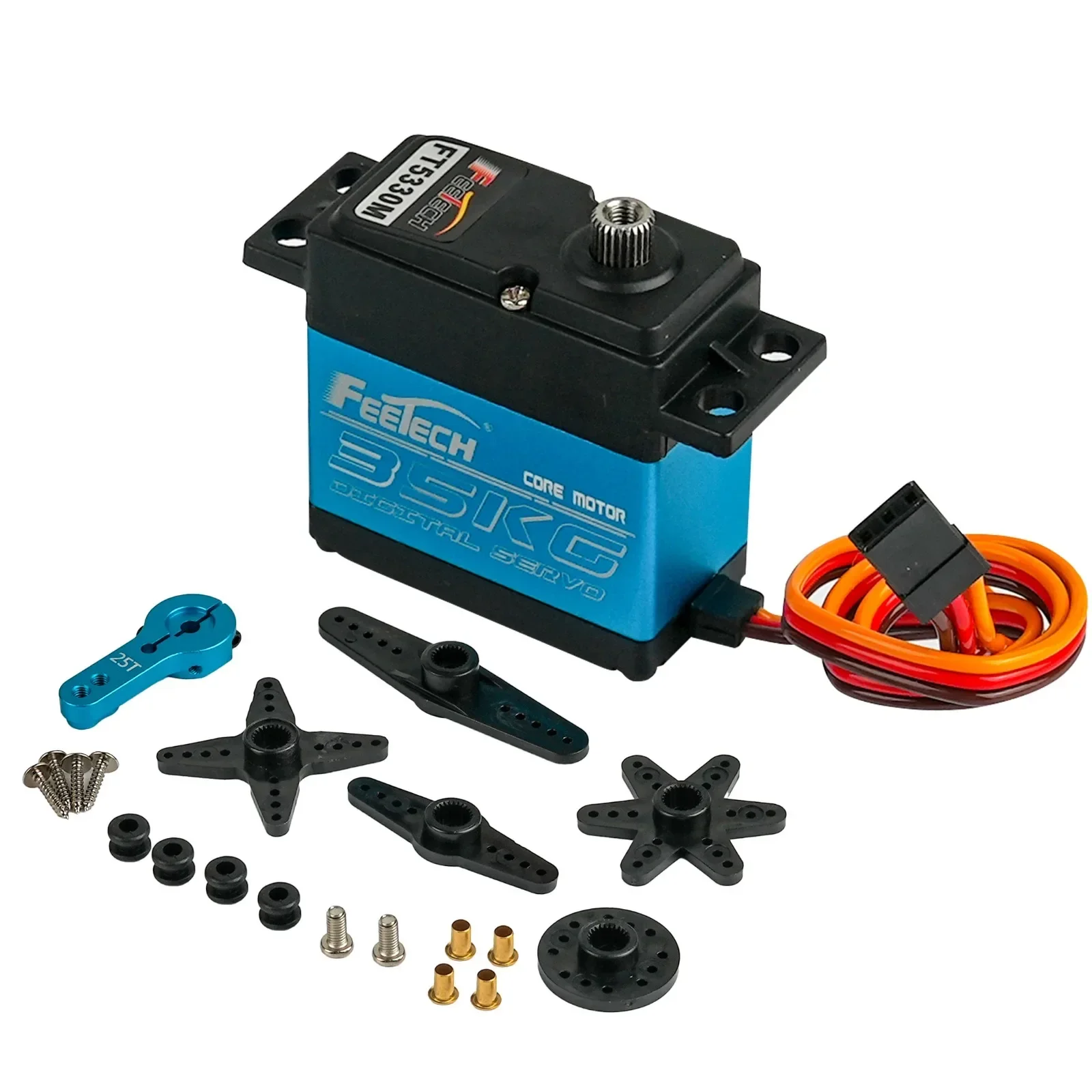 Feetech FT5330M Servo Digital 35kg dengan Roda Gigi Logam, untuk Model RC, Tahan Air