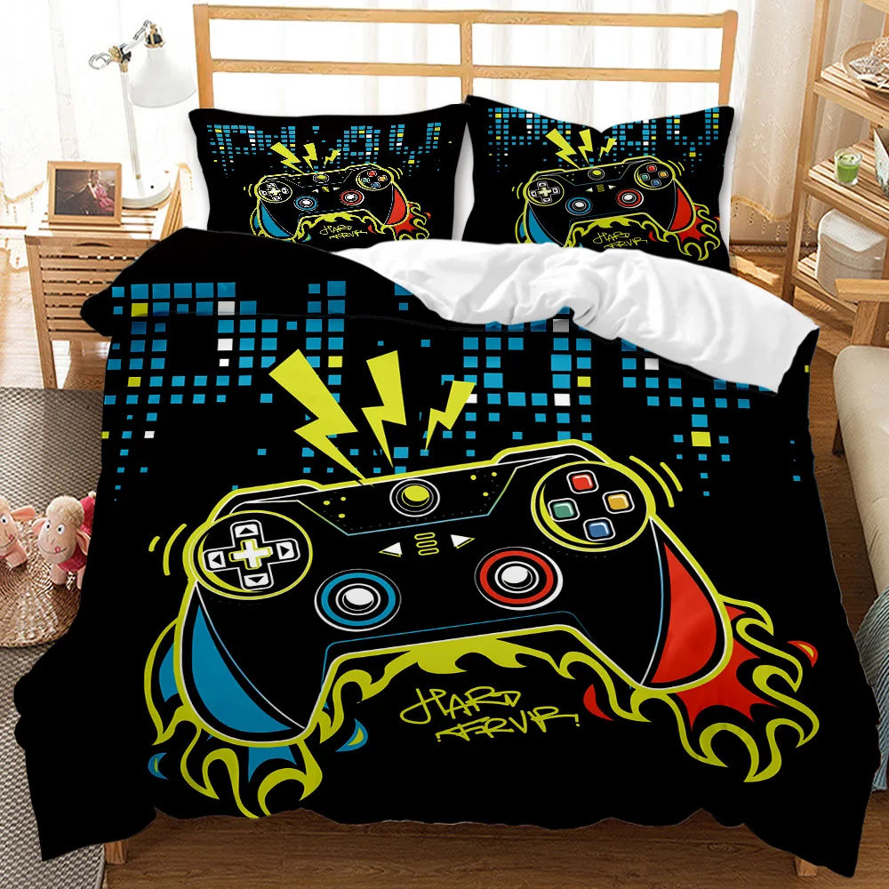 Gaming Bedding Set Gamer Room Decor Gamer Comforter Cover Boys Girls Kids Teen Video Games Twin Queen King Polyester Duvet Cover