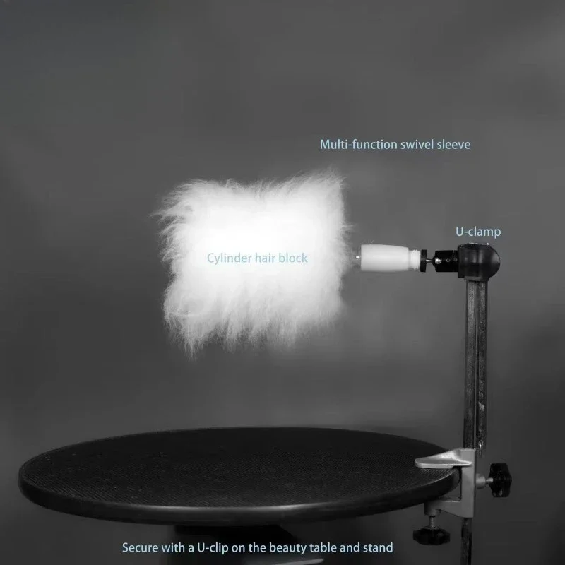 Dog Grooming Practice Holder with Cylinder Wig, Pet Styling Training Model Stand