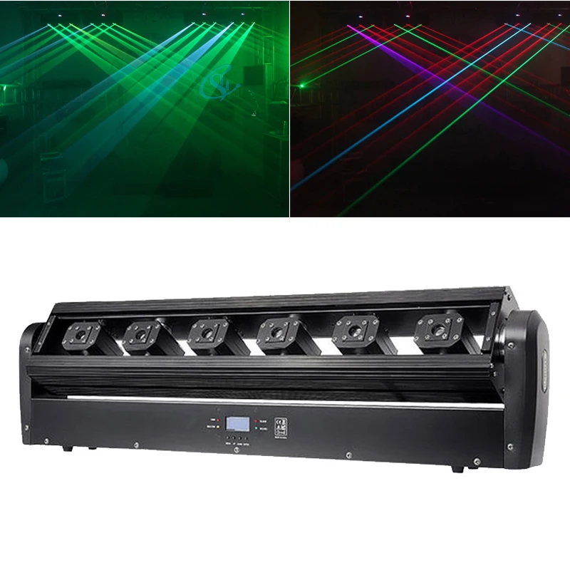 

DJ Equipment Full Color 6X500mW RGB 3In1 Moving Head Disco Laser Bar Light DMX512 for Event Party Stage Lights