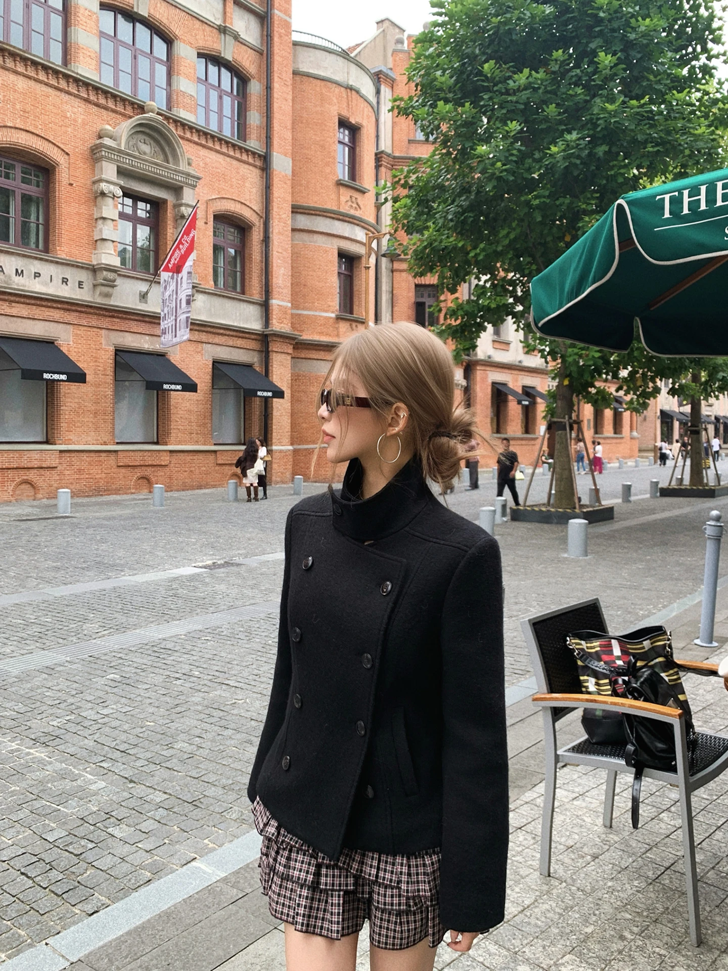 

Ce Rose ort шерстяное пальто женское зимнее модное новое шерстяное длинное твидовое пальто с воротником-стойкой и двойной пуговицей