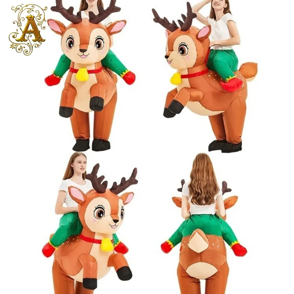 

Elk Riding Cartoon Mascot Costume Parent-child Game Animal Inflatable Suit Business Activities Clothing Prop Festival Party