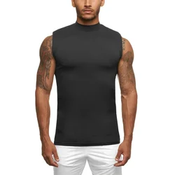 Men Gym Sleeveless Compression Shirt Fitness Tank Top Bodybuilding Tight Sports Mens Muscle Workout Singlets