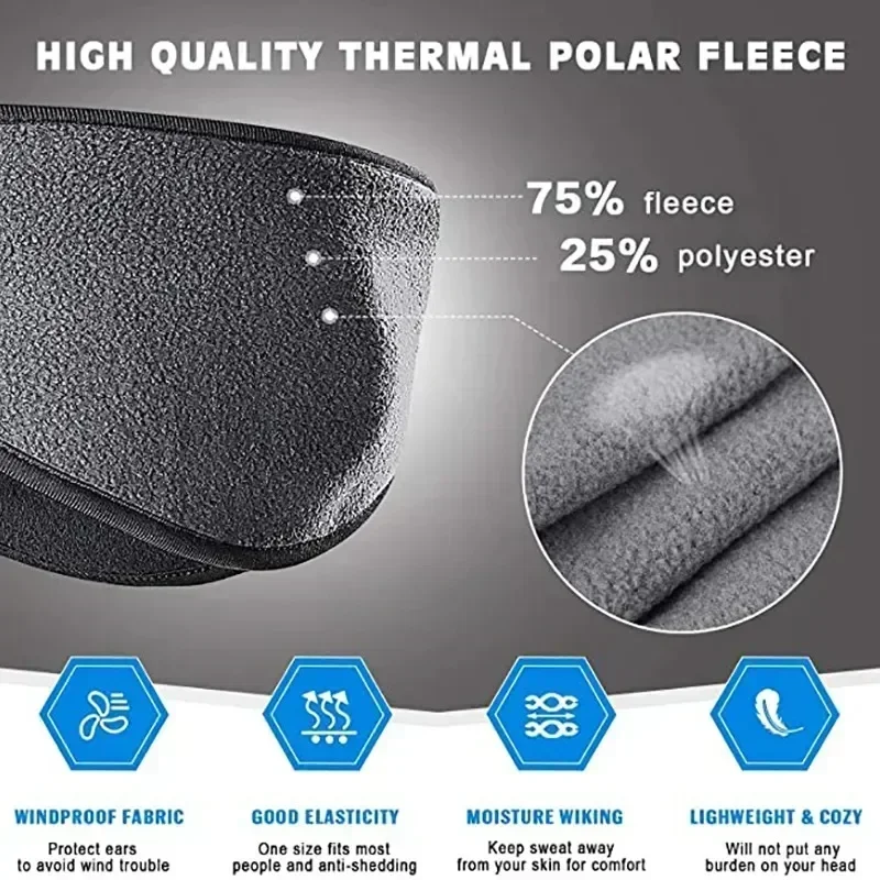 1Pcs Winter Fleece Earmuffs Cold Weather Ear Warmer Cover Cycling Ski Snowboard Outdoor Running Warm Ear Muff Headband Hair Band