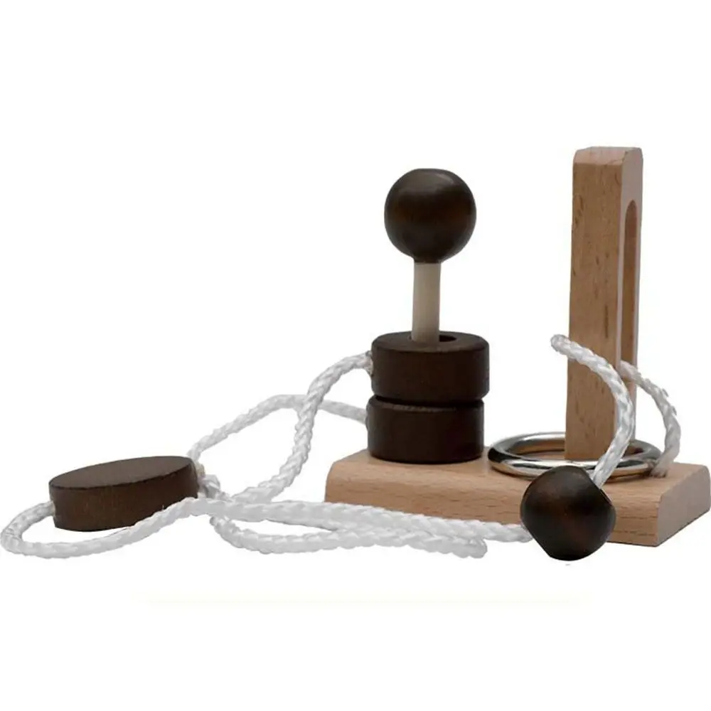 Funny 3D Threading Rope Loop Puzzle Brain Teaser Montessori Intelligent IQ Game Kongming Lock
