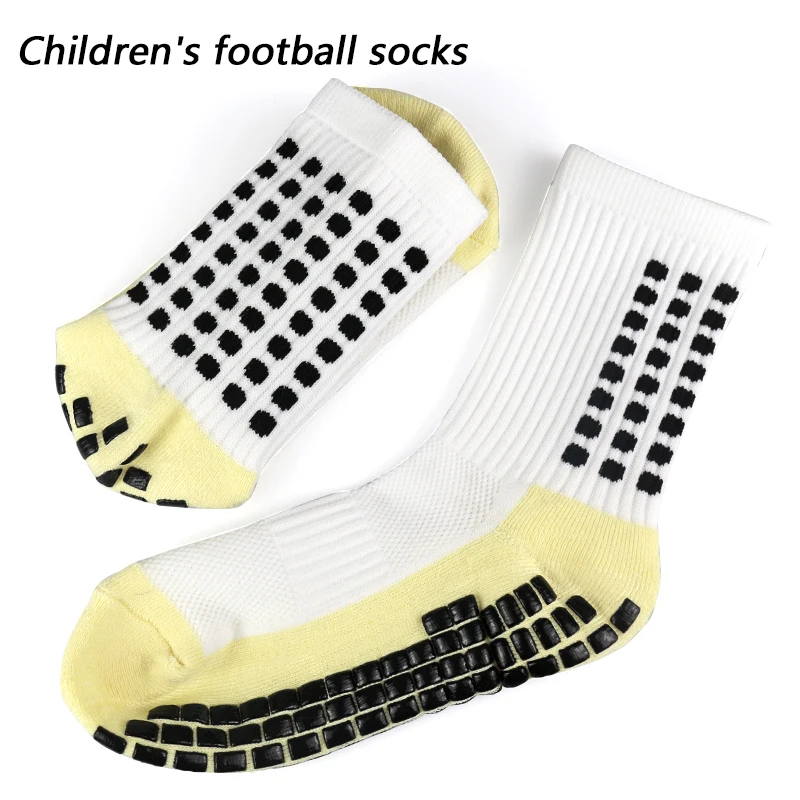 3 pairs Size 35-40 Children Teenager Breathable Sports Soccer Socks Outdoor Sports Non-slip Silicone Grip Football Socks