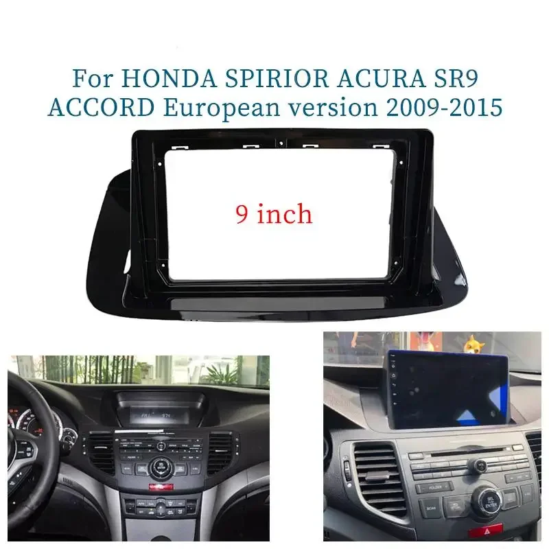 9 Inch Car Frame Fascia Adapter Canbus Box Decoder For Honda Accord Spirior Acura SR9 2009-2015 Android Audio Dash Panel Kit