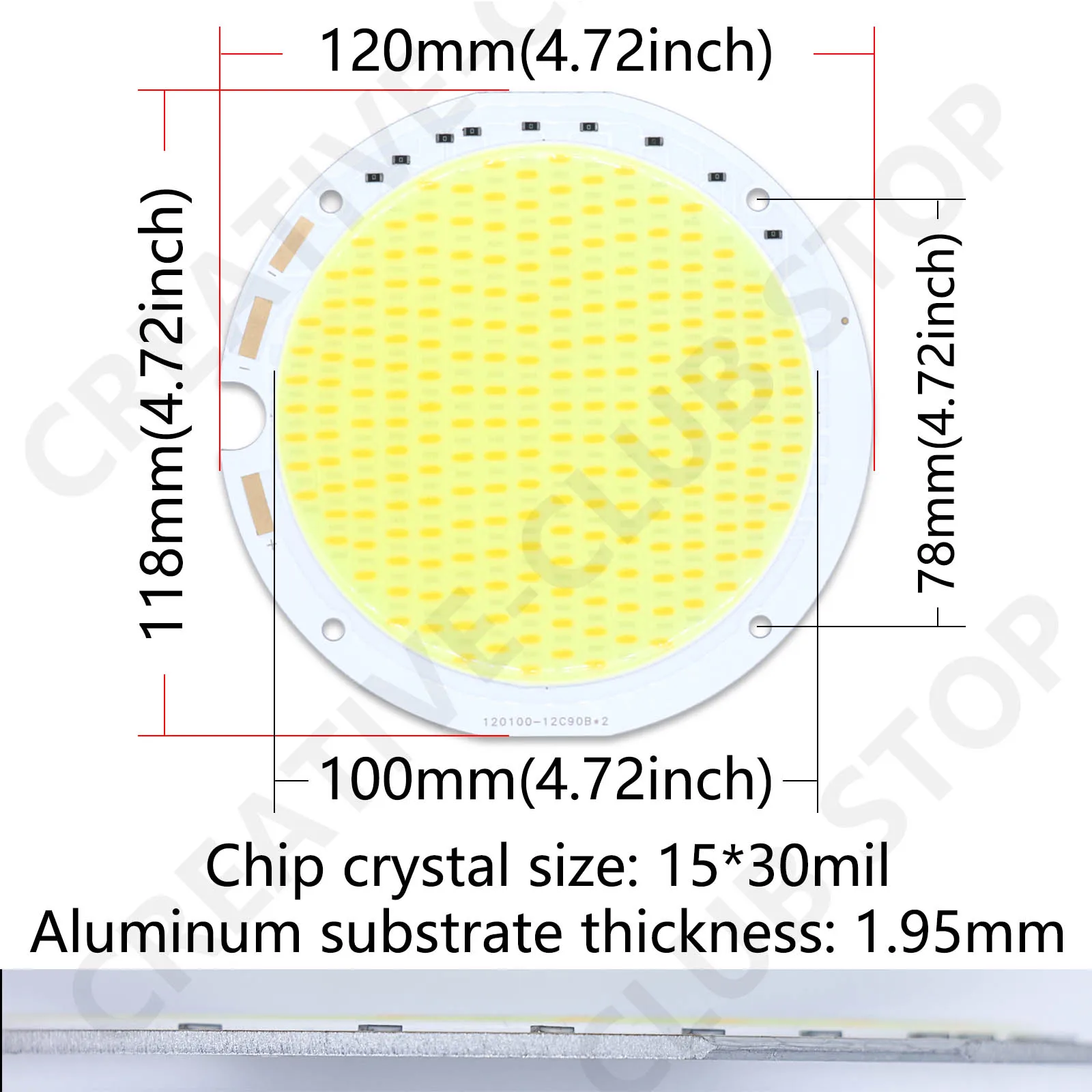 デュアルカラーCOB DC36-39V 100-400W LEDハイパワーパネルライト 調光機能付き 100LM/W 3000K 6500K 屋内外DIY LEDランプ用