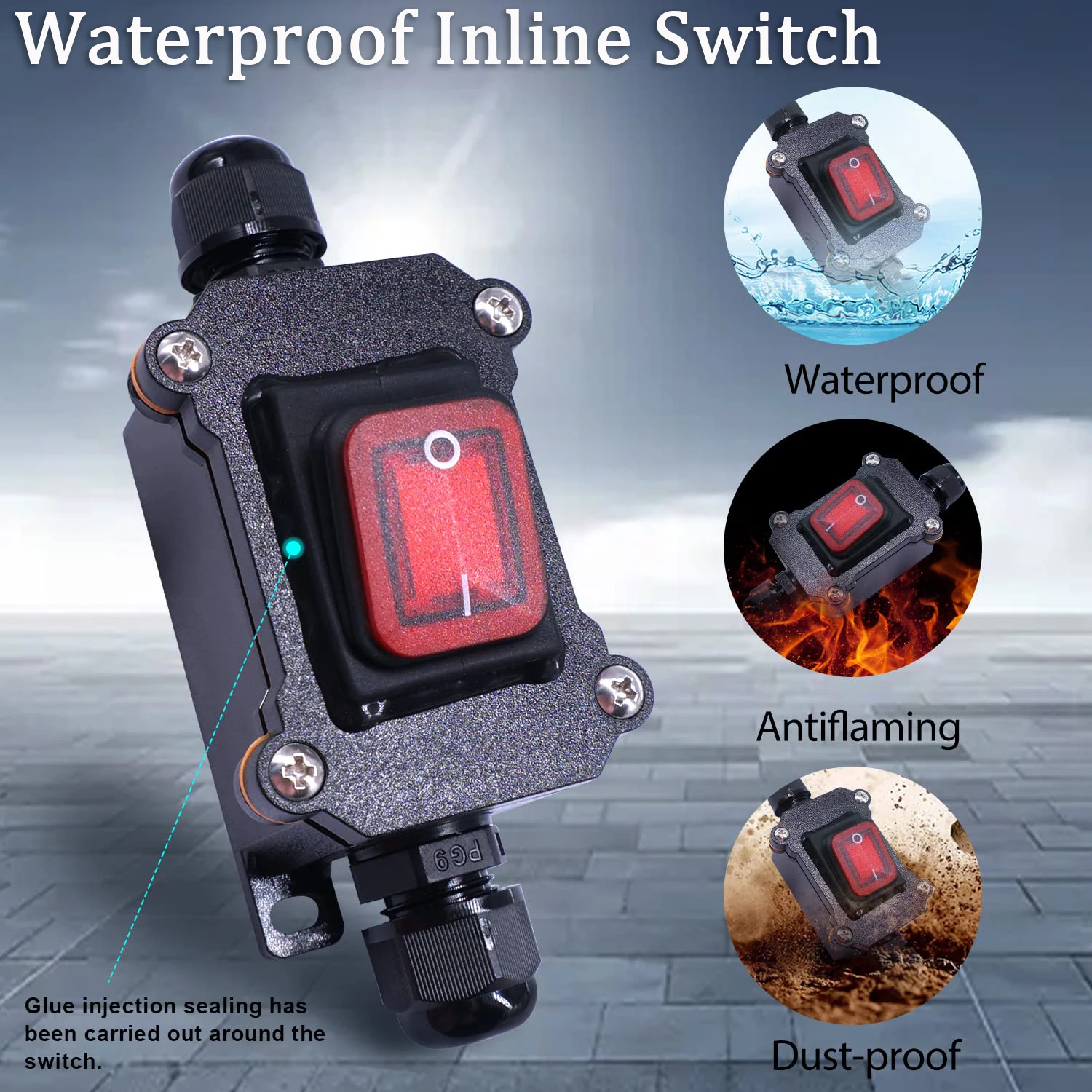 Waterproof switch Waterproof ship type switch220V/24V/16A/30ARain proof outside the electrical roomAmpere boxSecond gear IP65