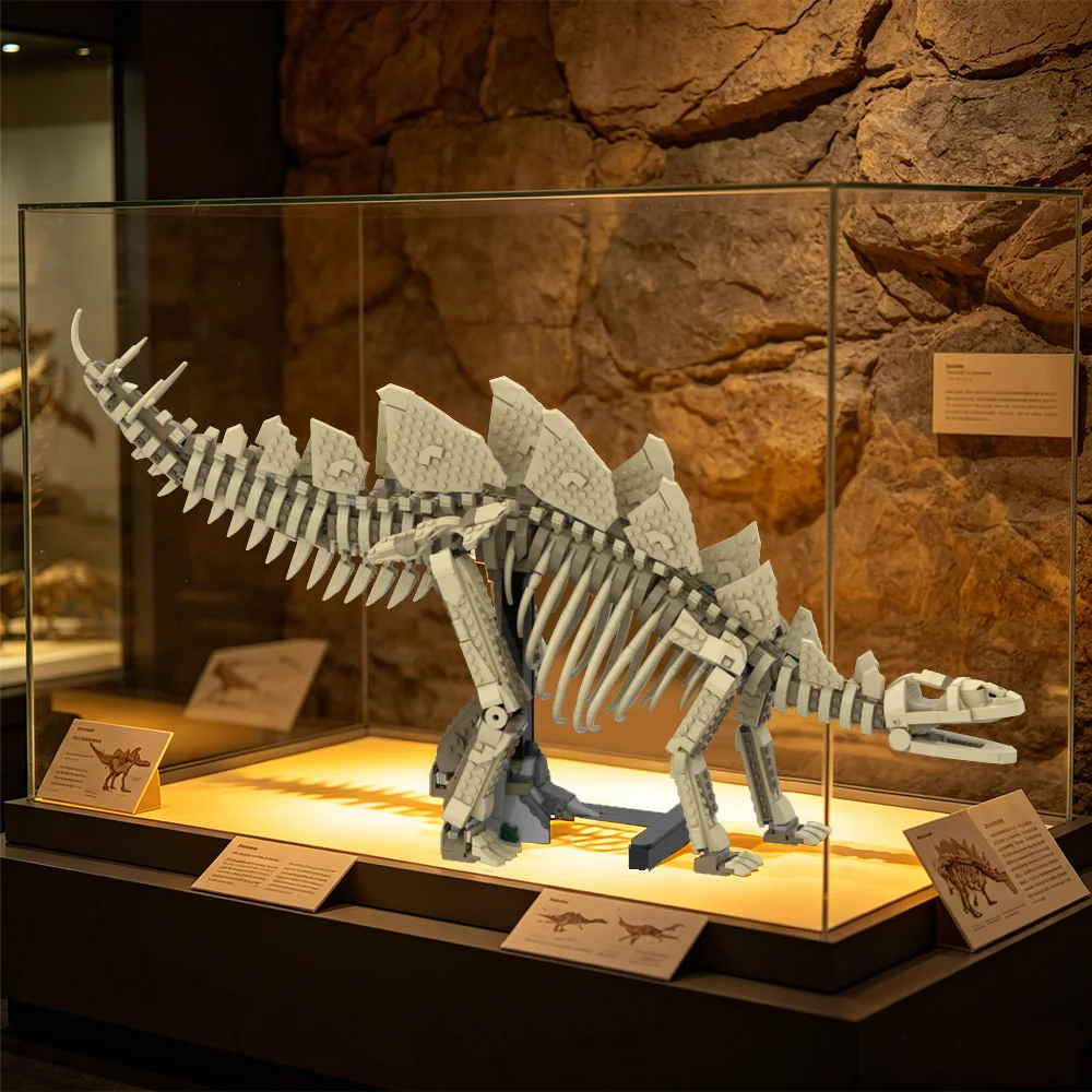 

MOC Stegosaurus Fossil Building Blocks Dinosaur Skeleton Replica Natural History Toy Adult Gift