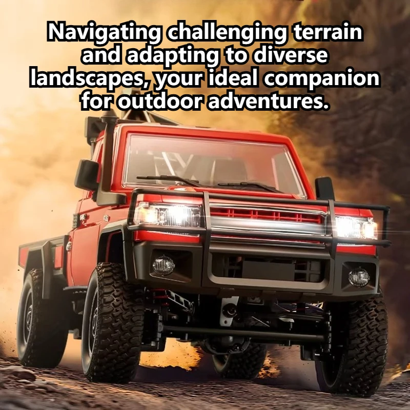 Camion tout-terrain télécommandé 4WD, échelle 1/12, camionnette simulée avec lumières contrôlables, jouet de voiture RC, MN-82T