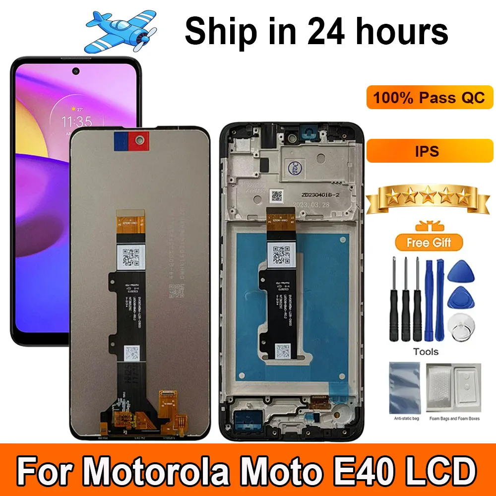 Pantalla LCD de 6,5 pulgadas para Motorola Moto E40, Panel táctil digitalizador, repuesto de pantalla LCD con marco para Motorola Moto E40
