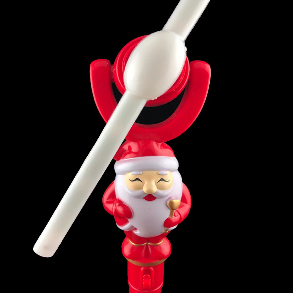

1Pcs Red Rotating Windmill with Santa Claus Print Glow Feature Christmas Decorative Pinwheel Musical Kids Play Outdoor Garden