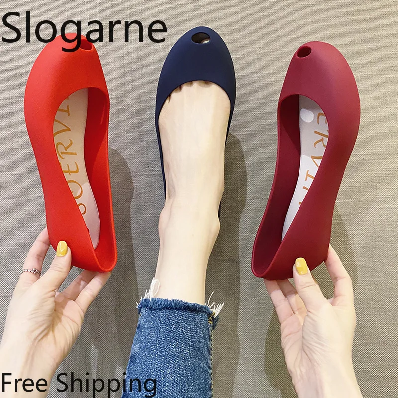

Women Summer Peep Toe Jelly Rain Shoes Girls' Waterproof Flats Anti-Slip Trendy Loafers Soft PVC Sandals Woman New Casual Shoes