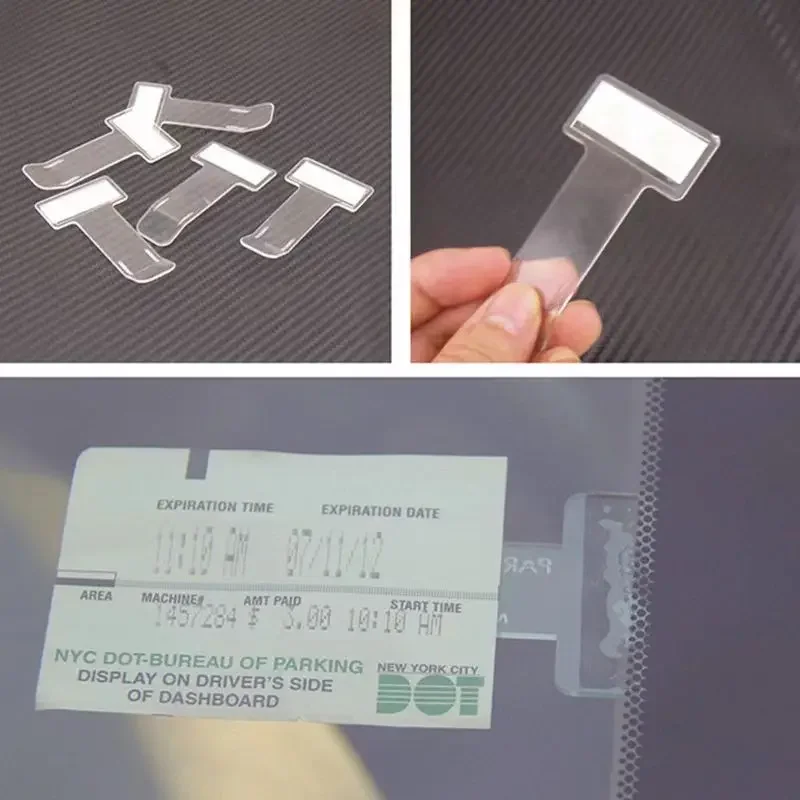 Car Windshield Sticker 1/2/4/5/10PCS Plastic Car Styling Parking Ticket Holder Car Fastener Card Holder Mounting Fastener Organi image 2