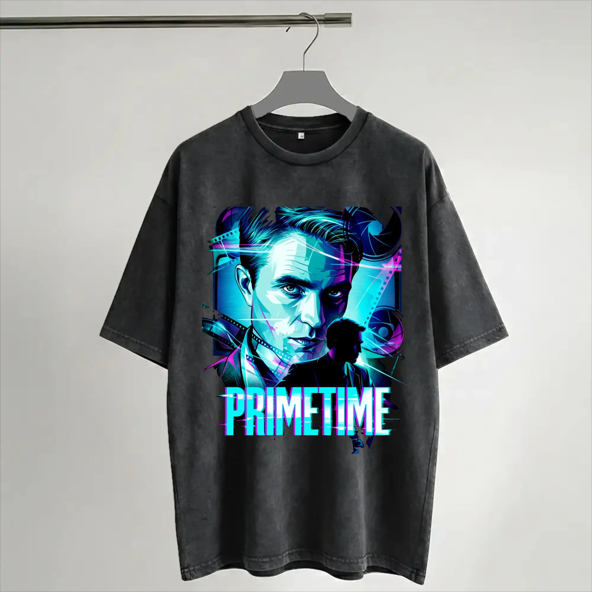 primetime Outfit Washed T Shirt for Men Women Streetwear Hip Hop T-Shirt Summer  Tees Tops Short Sleeve