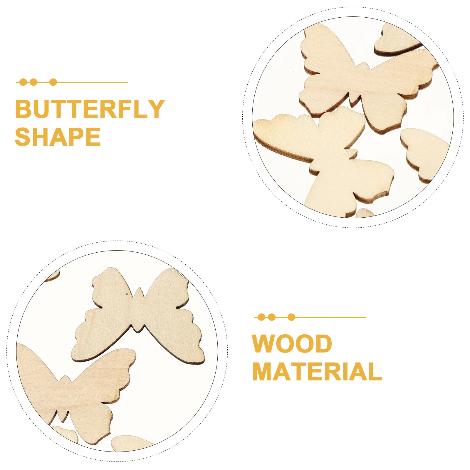 100 قطعة الكتابة على الجدران الخشبية Diy بها بنفسك الفراشات غير المكتملة قطع خشبية الحرفية مجموعة للأطفال الأسرة اللوحة ديكور المنزل الحرف اليدوية العرض #3