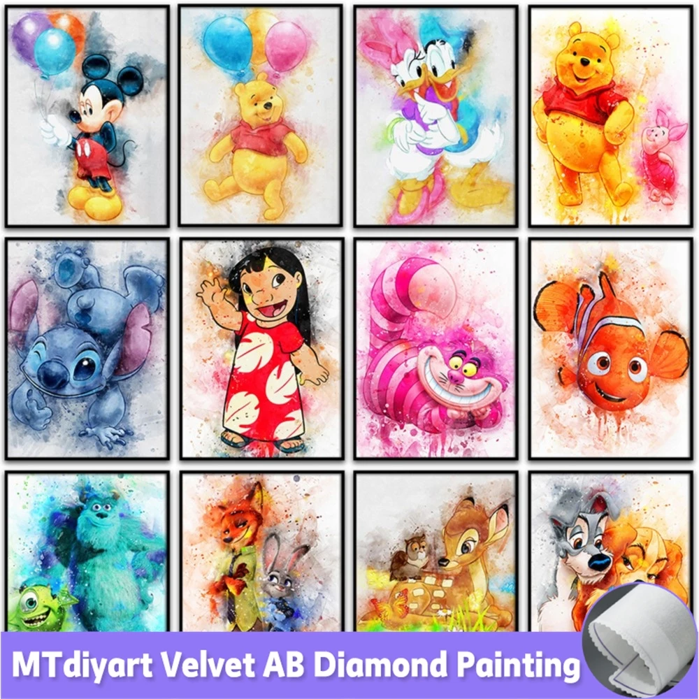 5D DIY Diamond Painting Disney Lilo And Stitch Mickey Mouse Bambi Home Decor Full Square Round Mosaic Embroidery Cross Stitch