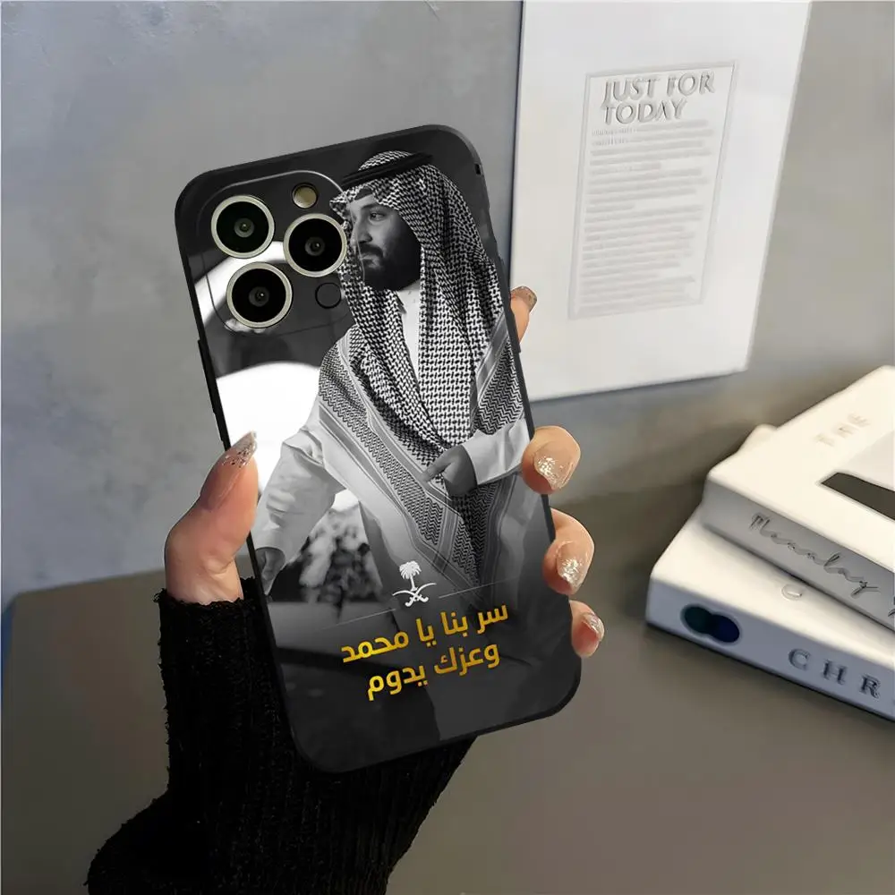 MINISO محمد بن سلمان جراب هاتف آيفون 17 15 16 13 برو ماكس 14 12 11 Xr X 8 7 6 Plus غطاء خلفي فاخر