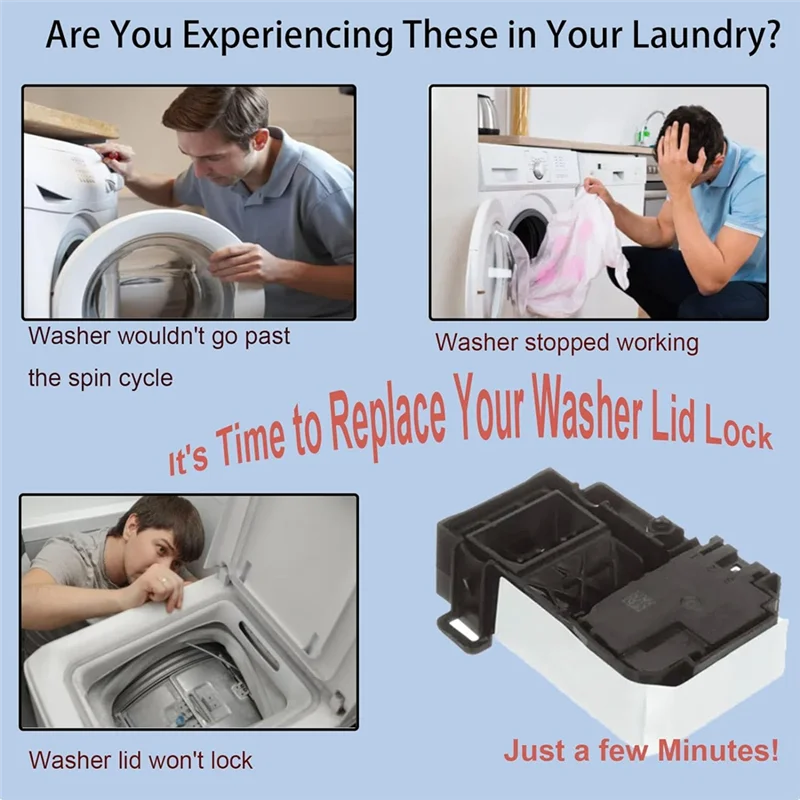 أجزاء الغسالة AY03-WH01X27954 المتوافقة مع مفتاح قفل غطاء الغسالة GE استبدال WH01X24114، WH01X26114، WH08X31577