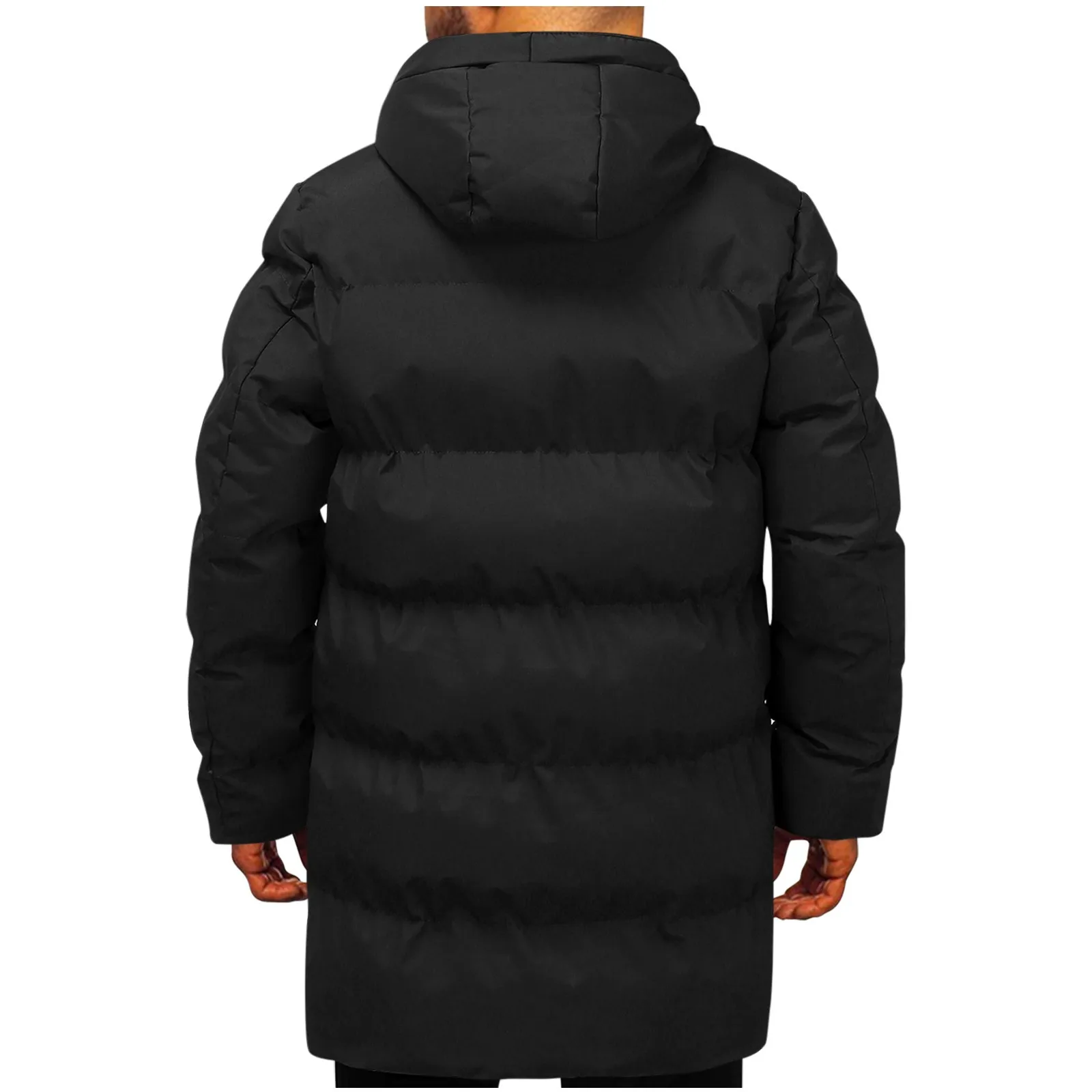 Casual Warm Hooded Long Snow Wear Jacket Coat Men Outwear Thick Plus Size Windproof Winter Padded Parka Men Overcoat Outwear