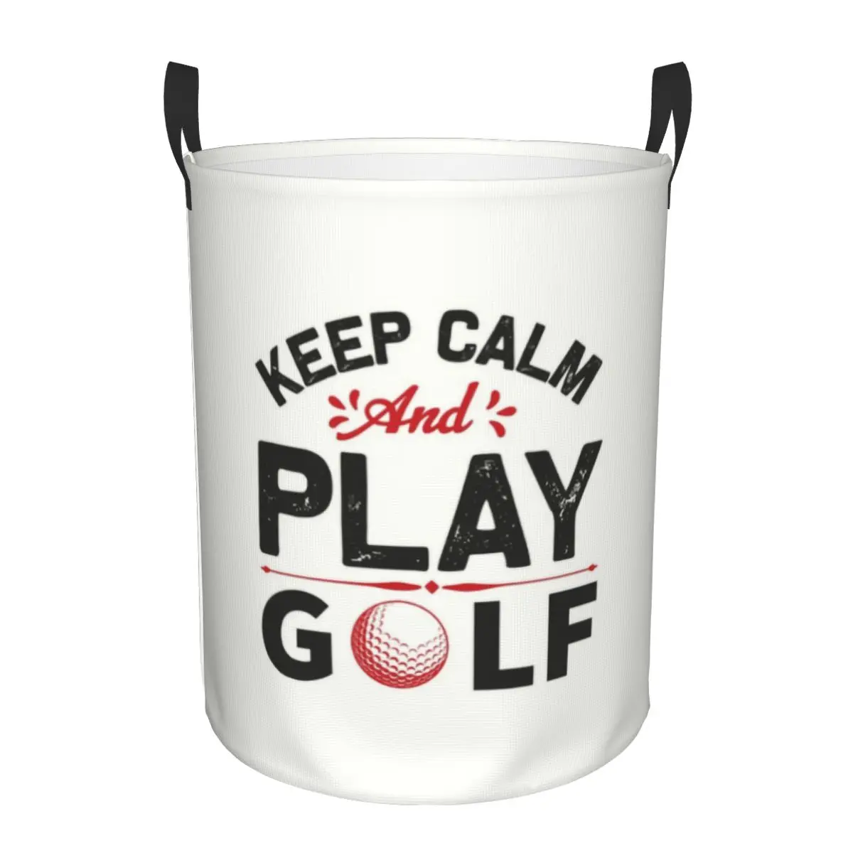 Custom Keep Calm And Play Golf Laundry Basket Collapsible Golfer Golfing Sport Clothing Hamper Toys Organizer Storage Bins