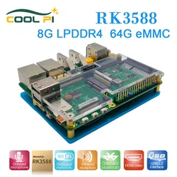 COOL Pi CM5 Rockchip RK3588 8 Core Single Board Computer 8GB LPDDR4/64GB EMMC 6.0 top AI NPU,8K video codec