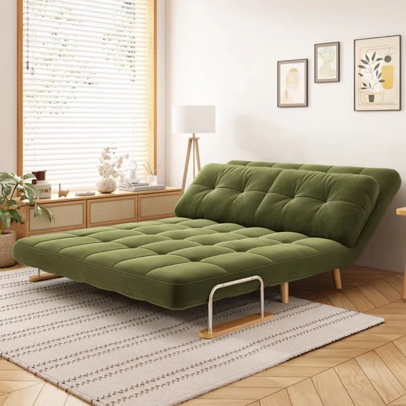 Apartment Modern Double Sofa Bed Household Cream Fabric Foldable Bed Soft Cloud Foldable Adjustable Sofa Bed