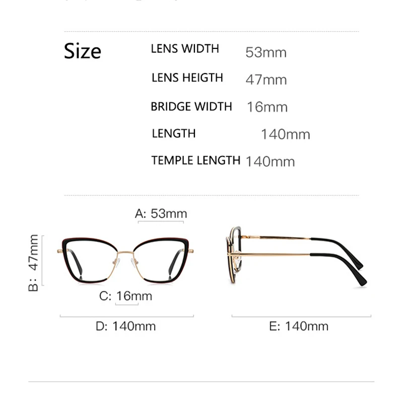 نظارات Vabbon البصرية عالية الجودة، نظارات قراءة لقصر النظر مضادة للضوء الأزرق، نظارات طبية بإطار ذهبي كبيرة وخفيفة للغاية للنساء، نظارات فوتوكروميك 3152