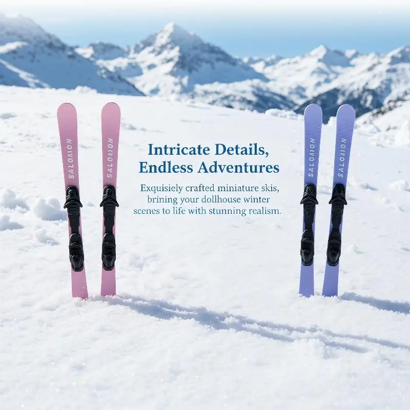 Miniature Dollhouse Ski Board Set 1:12 Model Perfect Toy for Pretend Play and Story Development