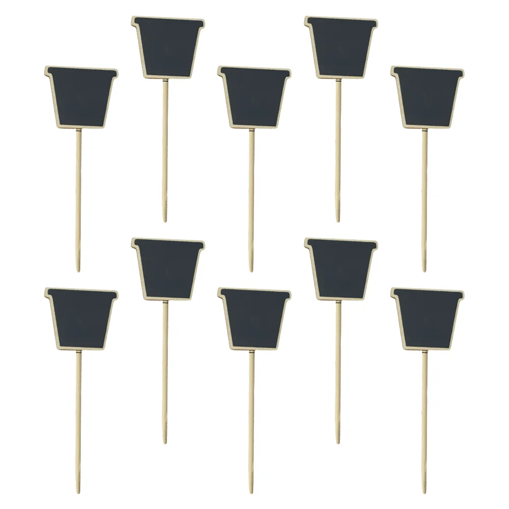 10 Pcs Garden Chalkboard Picks Plants Blackboard Wood Signs Topper Decorative Baby