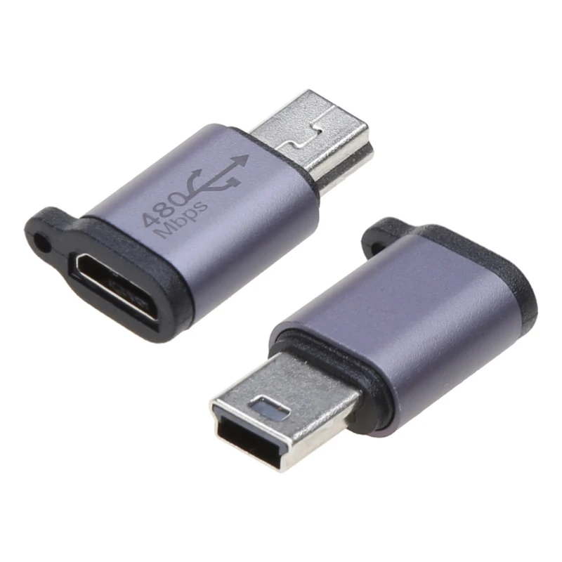 Type-C to Micro USB Mini USB Adapter Converter 18W Aluminum Alloy Connector 480M