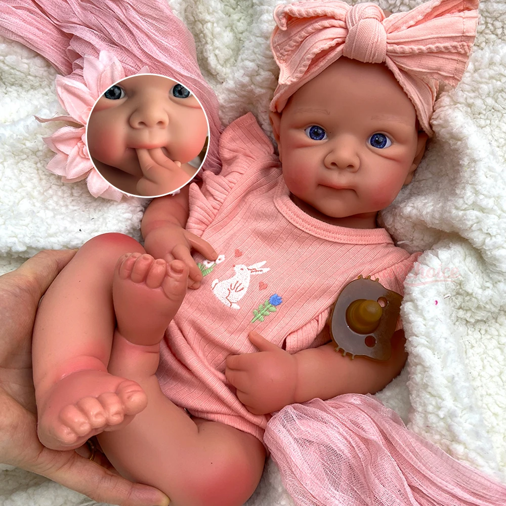 

20-дюймовая однотонная силиконовая кукла Reborn для маленьких девочек с открытым ртом, взвешенная, реалистичная кукла для новорожденных для эмоциональной поддержки