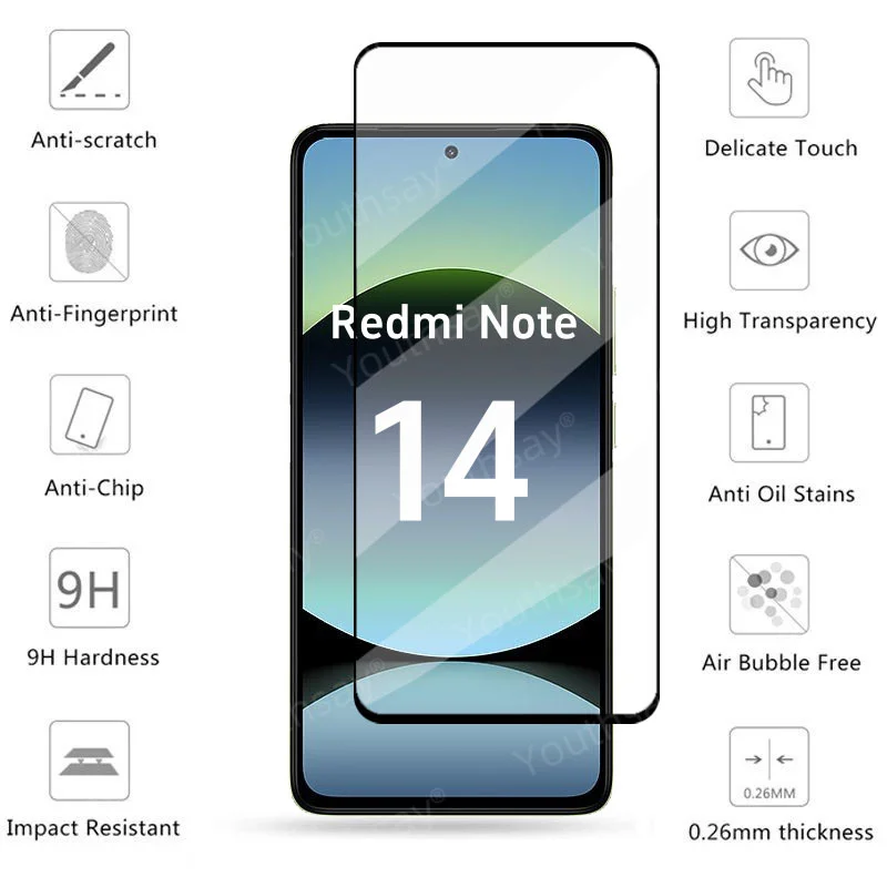 Xiaomi用スクリーンプロテクター,携帯電話レンズフィルム,6in 1,Redmi Note 14