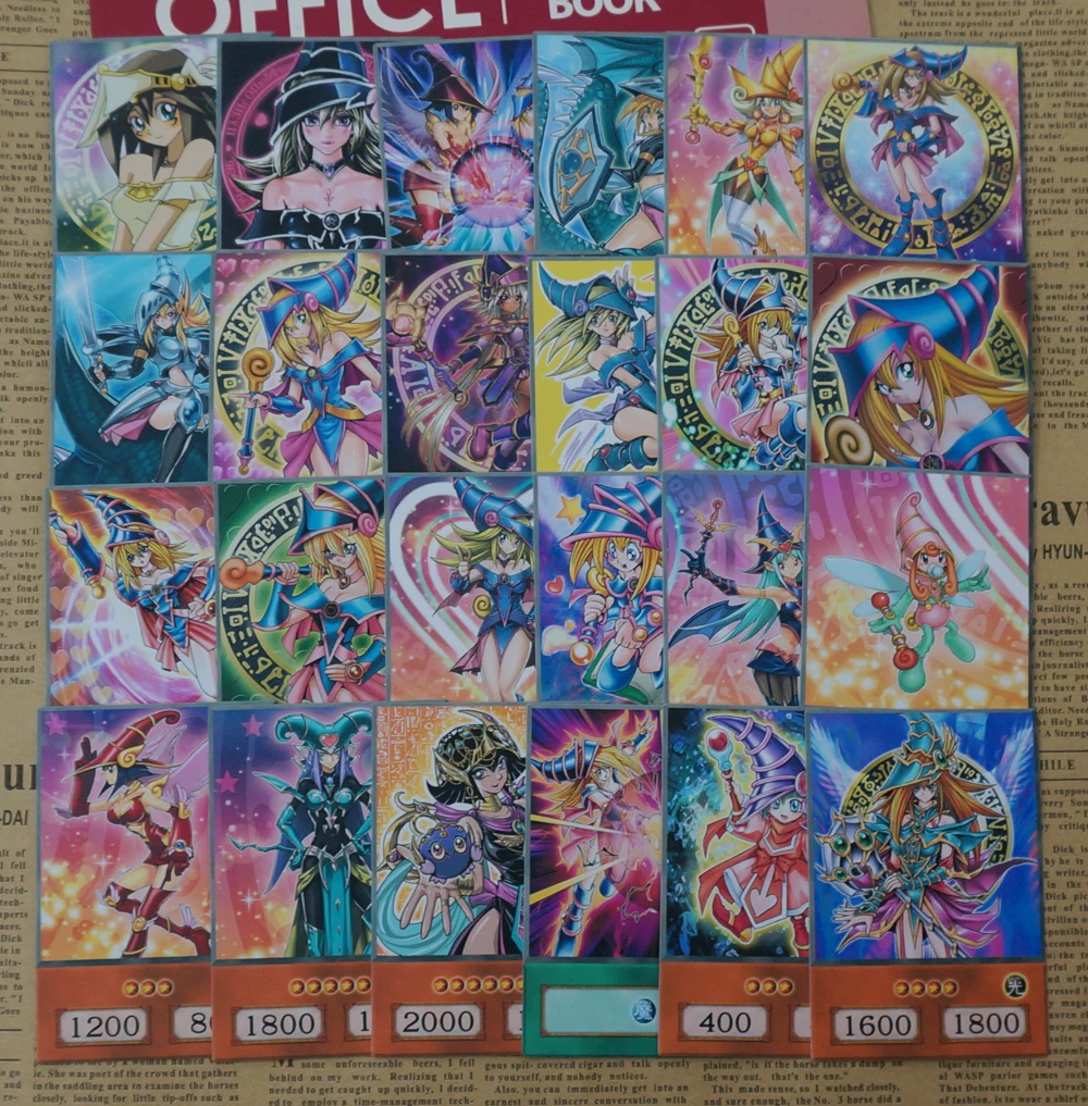 24pcs/set Dark Magician Girl Archetypes Series Orica Priestess Mana Female Spellcaster Yugioh Anime Style Paper Cards