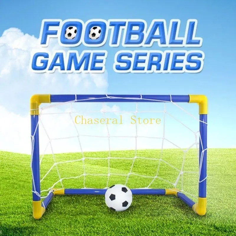 E7CE Portable Soccer Ball Goal Set Indoor Yard Sports Game Football Net Inflatable Ball with Parent-Child Toy Kids Gift