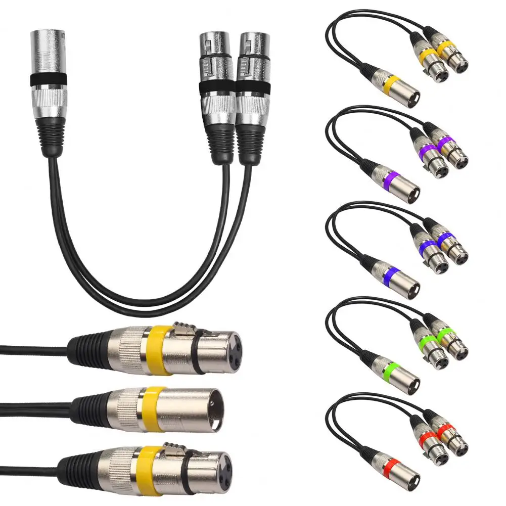 Excellent Zinc Alloy Practical Wide Compatibility 2 in 1 XLR Male to XLR Female Audio Cord Audio Wire Anti-interference