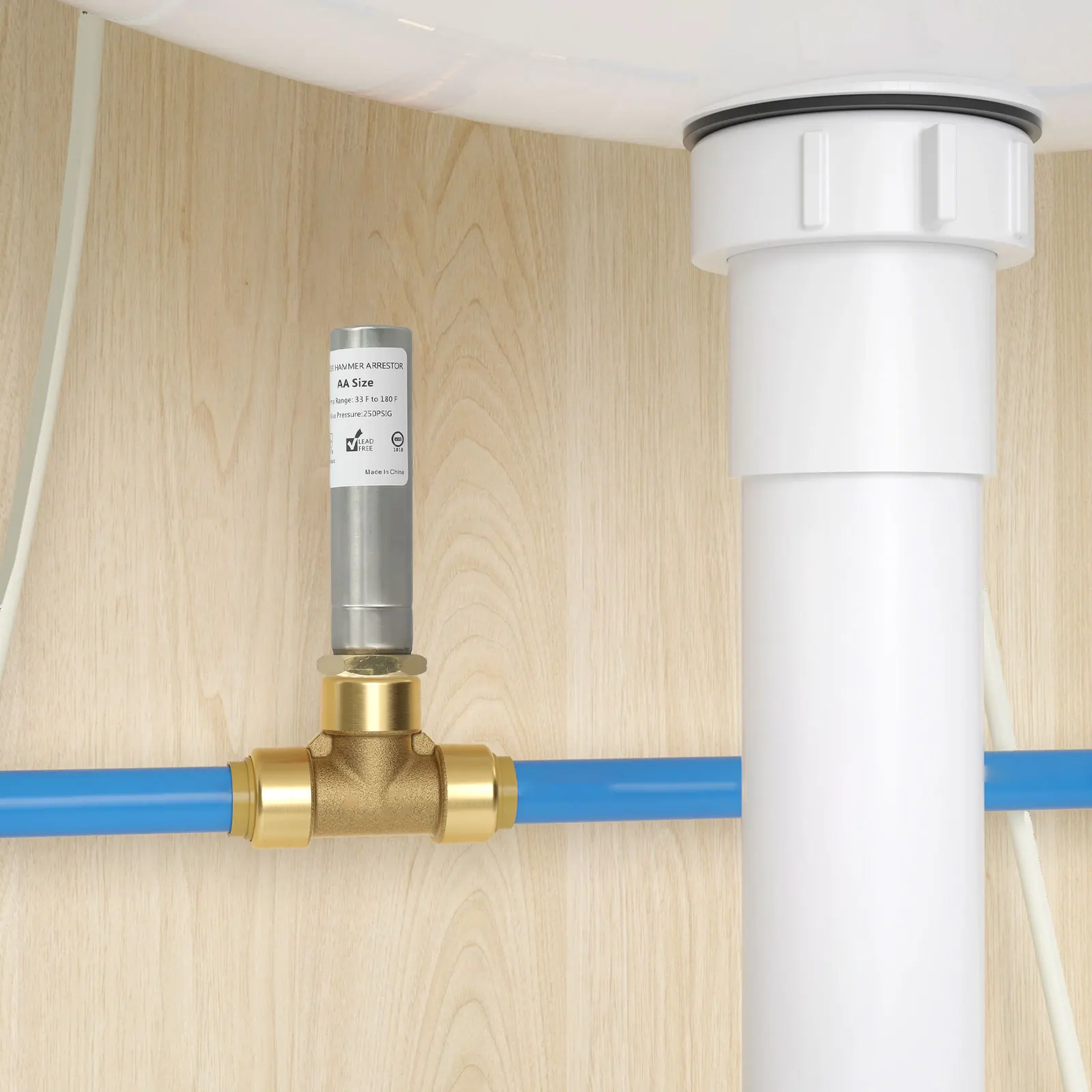 

Водяной молоток-розрядник 1/2 дюйма NPT для линий подачи стиральных машин, конструкция из нержавеющей стали, минимазирует шум