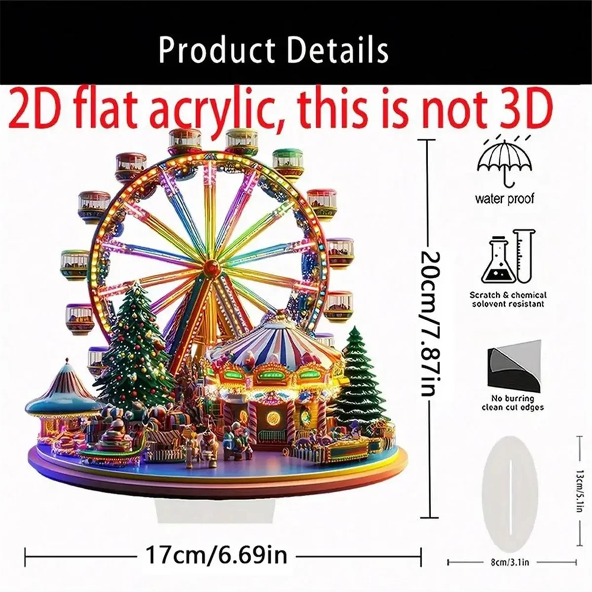 

N38R_Акриловые рождественские украшения особой формы FerrisWheel для рабочего стола
