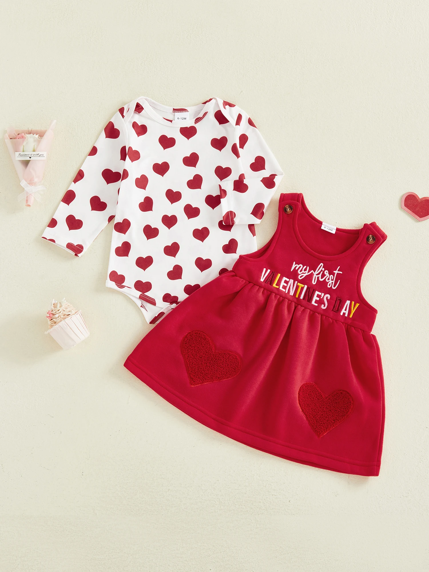 

Зимний комплект для маленьких девочек. Уютный вязаный свитер с шапкой с помпоном и леггинсами с принтом сердца для рождественского наряда.