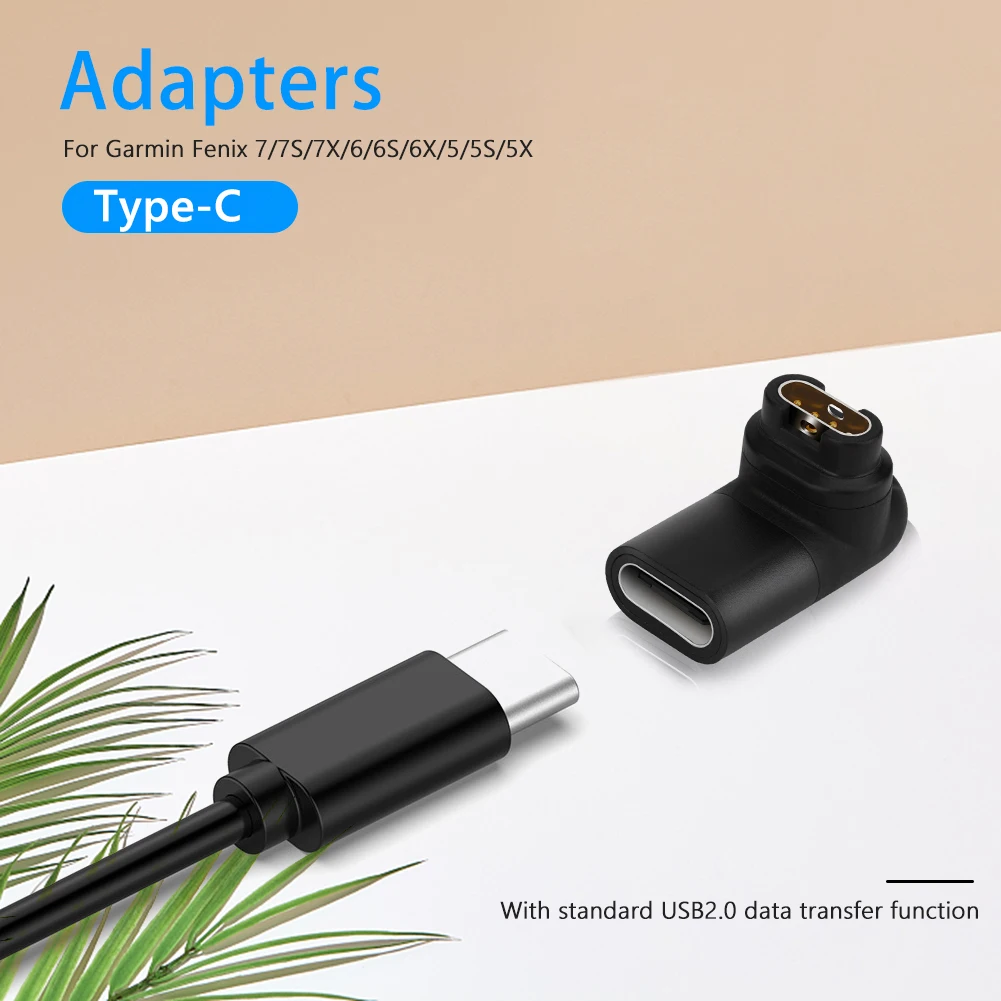 90 درجة ثلاثية الأبعاد الكوع موصل شاحن الطاقة نقل البيانات شحن محول الطاقة ساعة أجزاء ل Garmin Fenix 6/6S/6X/5/5S/5X #4