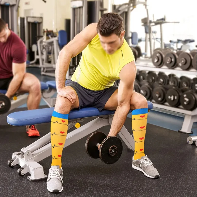 Chaussettes de compression en surpoids pour hommes et femmes, 20-30mmHg, élasticité, favorise le sang, course à pied, vélo en plein air, randonnée, soins médicaux