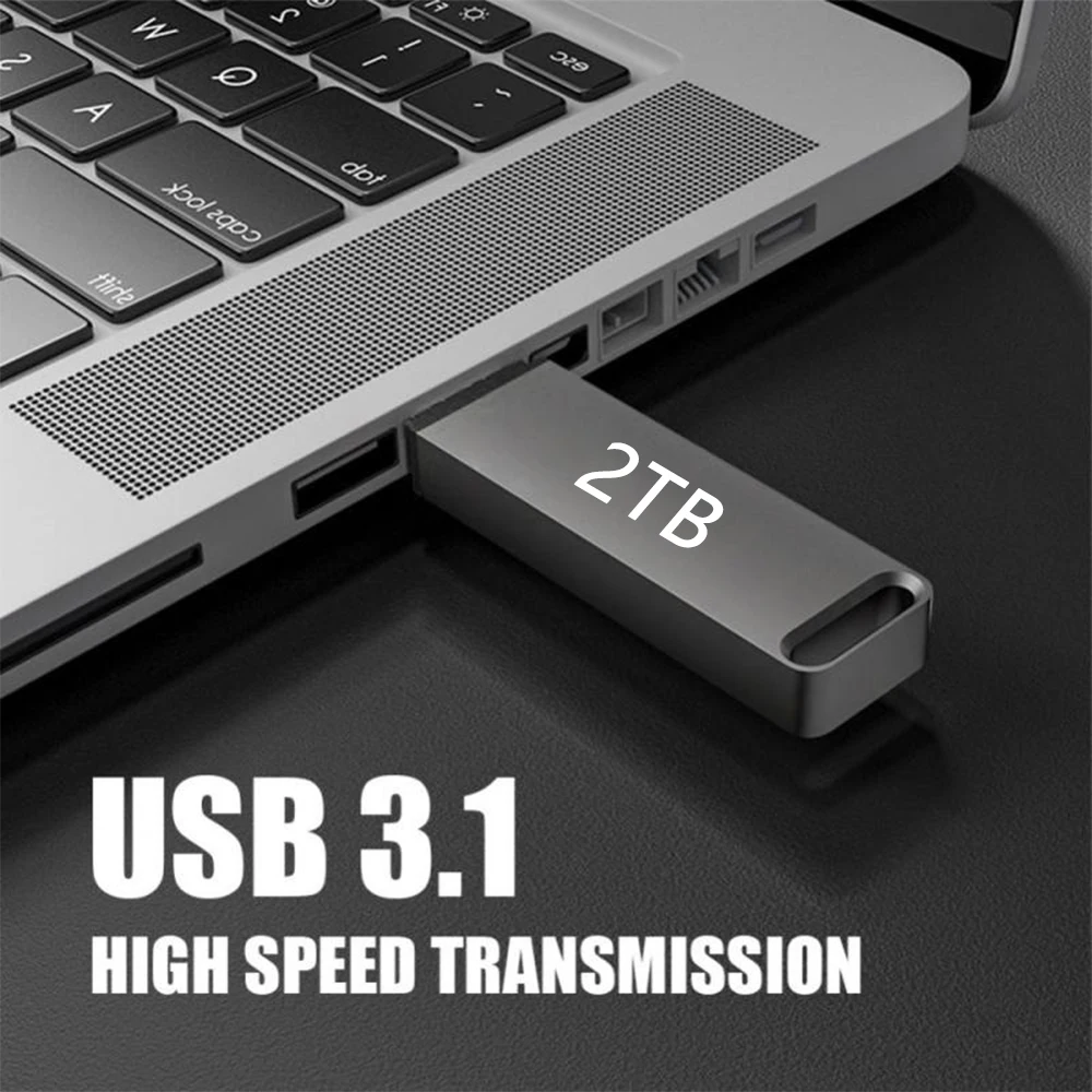 Diska lepas USB 2TB, Flash Drive logam 2TB USB 3.1 Cle USB Pen Drive memori USB 1TB File Transfer Waterproo USB Flash 64GB