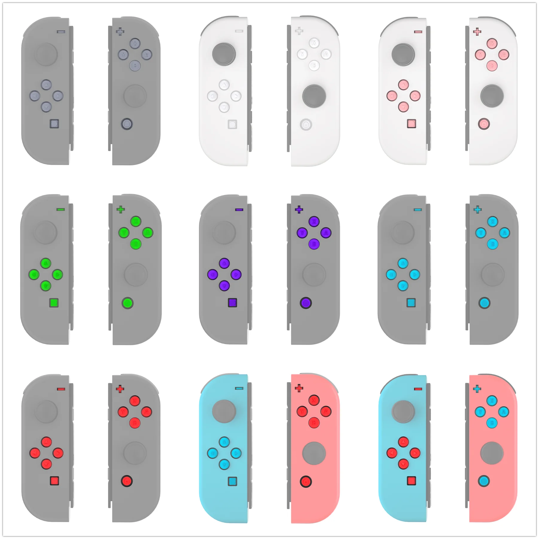 Ekstremalny zamiennik ABXY Direction Home Capture +-guziki galaretki, dwukolorowe z symbolami do przełącznika Nintendo i OLED Joycon